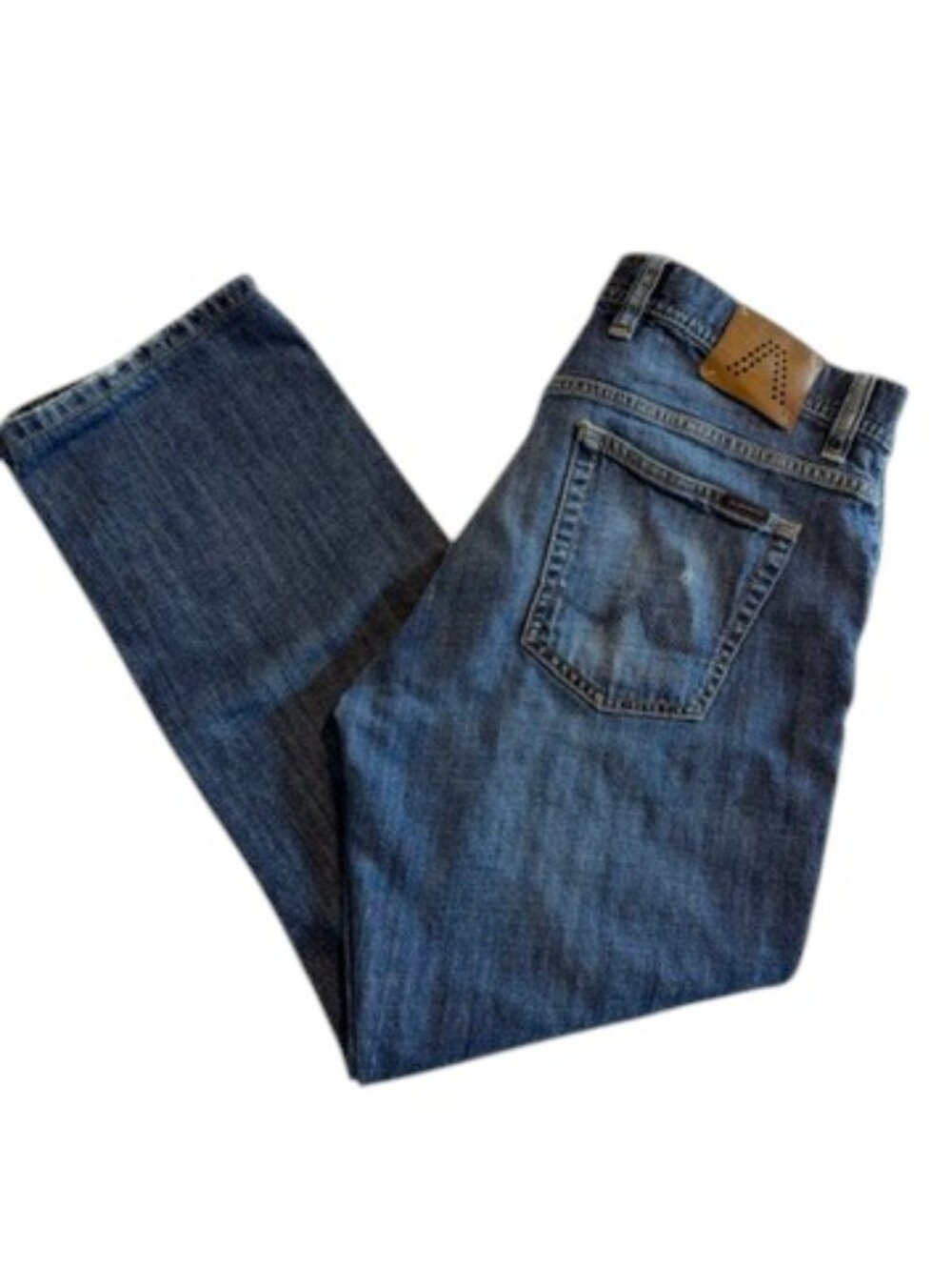 ALBERTO Modern Fit Stone Denim Distressed Blue Jeans 34 x 34
